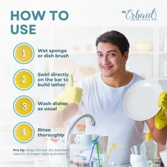 Non Toxic Dish Soap Bar – Natural Solid Dish Soap with Lemon Scent – Eco Frie…