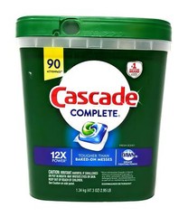 Cascade Complete Dishwasher Detergent, with Dawn Grease Fighting Power, 90 Fresh