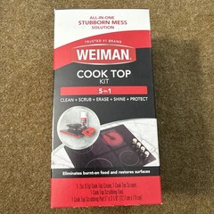 Weiman 5-In-1 Cook Top Complete Cleaning Kit – Includes Cream, Scrubbing Pad and