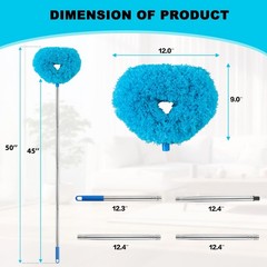 Reusable Microfiber Ceiling Fan Blade Cleaner with Extension Pole 13-49.7″ – Dus