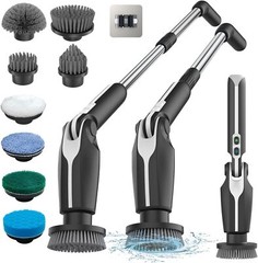 Electric rotary scrubber, shower scrubber with long handle and remote control