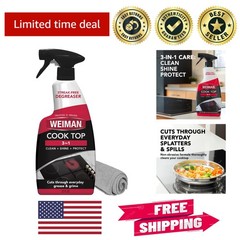 22oz Natural Cooktop Cleaner for Glass & Ceramic – Includes Microfiber Cloth