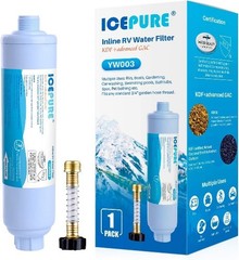 Inline Water Filter for Hose on RV Garden Pool Camper Marine Boat for Drinking,