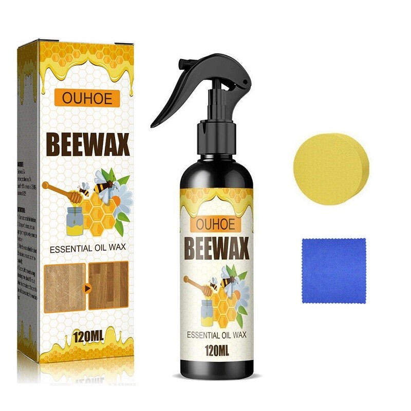 2× Natural Bee Wax Furniture Polish Spray Micro-Molecularized Beeswax Tool USA