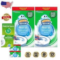 Scrubbing Bubbles Gel Toilet Stamp Refill Value Pack – Rainshower, 24 Stamps,…