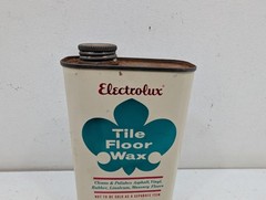 Vintage Electrolux Vacuum Tile Floor Wax Polish Tin Can Advertising Bottle