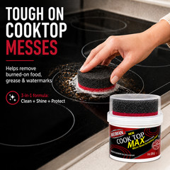 Weiman Cooktop Max Cleaner Polish 9 oz Pack of 2 Glass Stove Top Scrub Pads