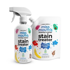 Messy Eater Stain Remover Spray & Refill Pouch – 16oz Each, Tough on Stains