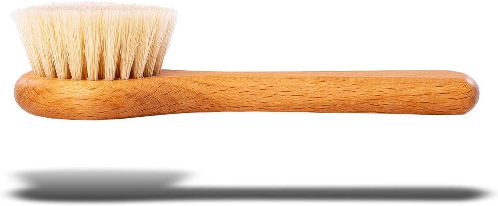 Mushroom Cleaning Brush – Natural Bristle Vegetable Scrubber – Wooden Handle –