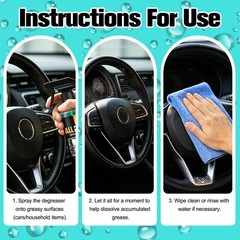 Heavy-Duty 2Pcs All Purpose Degreaser for Car & Home, Lemon Scent 120ml