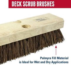 9″ Palmyra Fill Deck Scrub Brush – Heavy-Duty Wood Block for Tough Cleaning