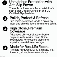 Quick Shine Floor Finish 64 Oz Hardwood Laminate Vinyl Tile Floor Polish