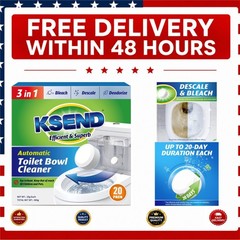 Ksend Toilet Bowl Cleaner Tablets Bleach Automatic Tank 20 Pack