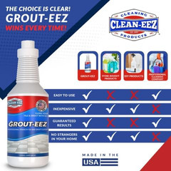 Clean-Eez Grout Cleaner 2 Pack with Stand-Up Brush Attachment – Stain Remover He