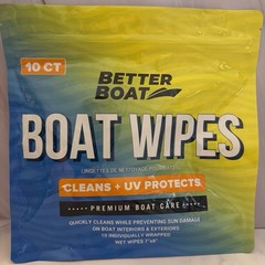Better Boat Wipes Cleans + UV Protects Preventing Sun Damage 10ct – Brand New