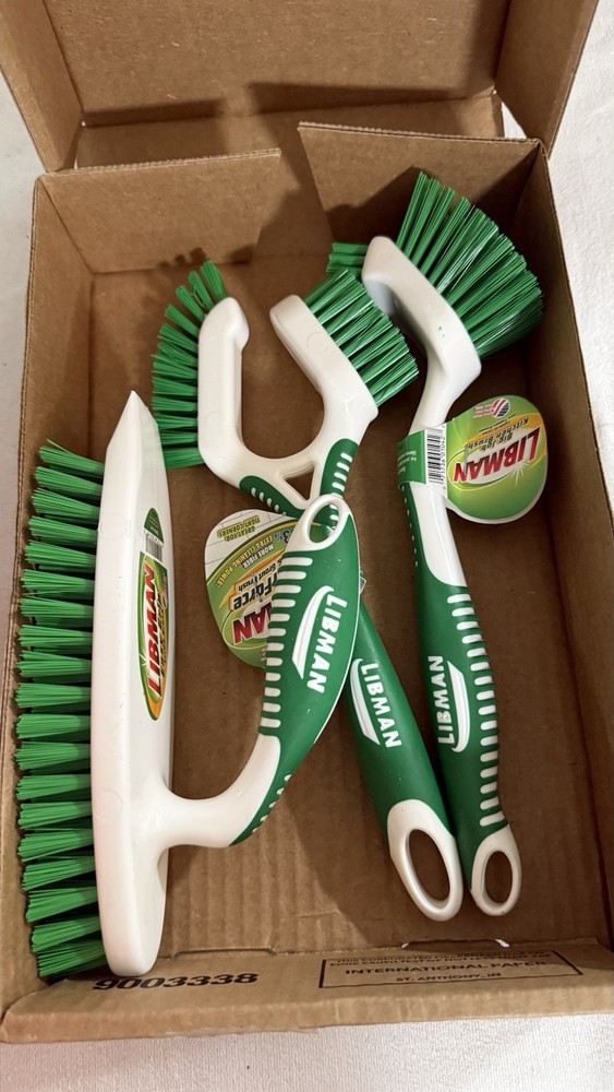 Libman Heavy Duty Scrub Brush Kit | Cleaning Brushes for Household Use #1825