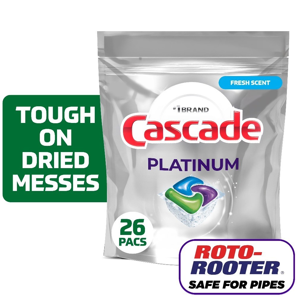 Platinum Dishwasher Detergent Pods Fresh Scent Soap Tabs 26 Count