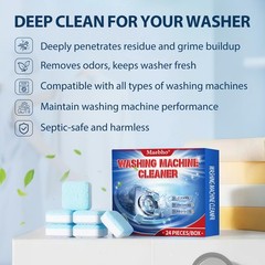 Washing Machine Cleaner 24 Pack – Deep Cleaning & Descaler for HE Front Load …