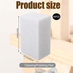 40 Pcs White Scrub Pads Light Duty Scouring Non Woven Pad Non Scratch Abrasiv…