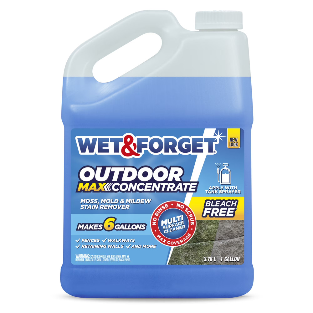 Wet & Forget Outdoor Moss, Mold and Mildew Stain Remover Concentrate – 1 Gal