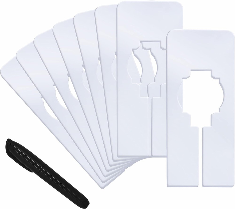 8 PCS Closet Rack Dividers, Wardrobe partition Board White Rectangular Clothing
