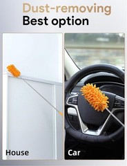 Extendable Microfiber Duster Set with 2 Washable Heads for Versatile Cleaning