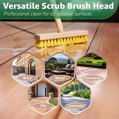 Deck Scrub Brush Head 7.87 – Heavy Duty Concrete & Wooden Deck Scrub Brush W