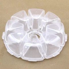 Clear circular Jewelry Box Plastic Bead Storage Container Earrings Organizer