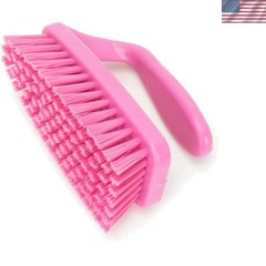 BPA-Free Iron Handle Scrub Brush with Color-Coded Bristles – 6 Inches Pink