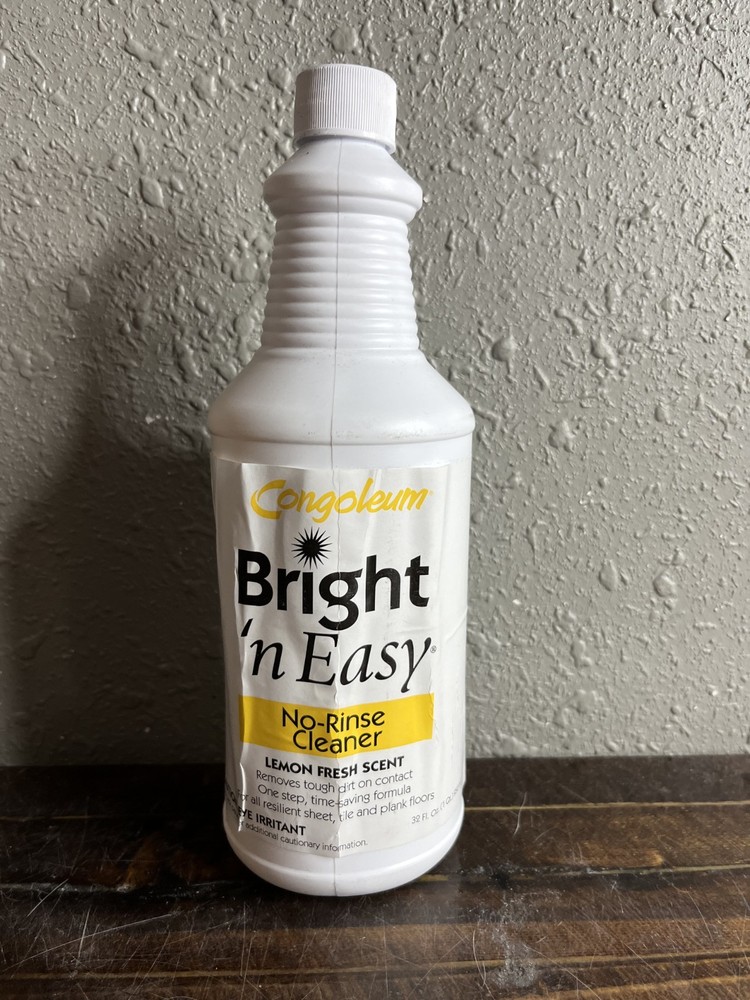 Congoleum Bright ‘N Easy No-Rinse Cleaner 32oz Lemon Scent for Resilient Floors
