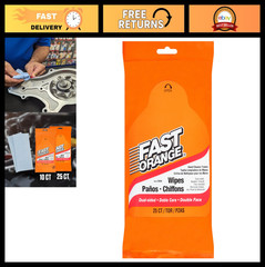 Fast Orange Wipes – 25 Count, Pack of 8, Heavy-Duty Hand Cleaner Towels