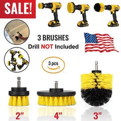3PCS Drill Brush Power Scrubber Drill Attachments For Carpet Tile Grout Cleaning