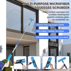 20 FT Exterior House Cleaning Brush Set with 5-12 Foot Telescoping Extension Pol