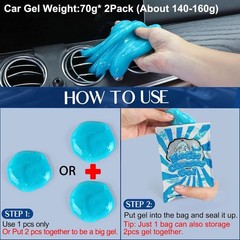 Car Interior Duster Detail Brush Cleaning Gel Kit, Soft Dash Vent Dusting Slime