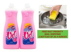 (2-30.4oz Each Bottle) PINK VEL Ultra Concentrate Dish Grease Remover Soap