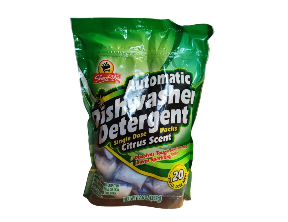 ShopRite Automatic Dishwasher Detergent 20 Single Dose Packs Citrus
