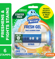 Scrubbing Bubbles Citrus Gel Toilet Stamps Prevent Rings, Fresh Clean