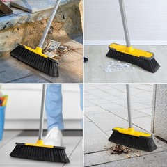 Yellow Indoor Broom 54″ Long Handle House Brooms for Floor Cleaning Sweeping …