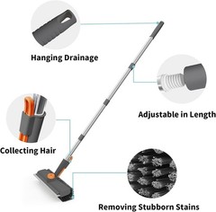 360-Degree Rotating Floor Scrub Brush: Adjustable and Multi-Surface Cleaning