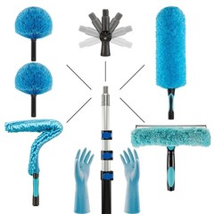 20ft 2 Cobweb Dusters, 12ft Extension Pole, High Ceiling Cleaning Tool