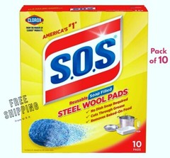 Steel Wool Soap Pads 10 pc. Grease-fighting Reusable Soap into the pad Anti-rust