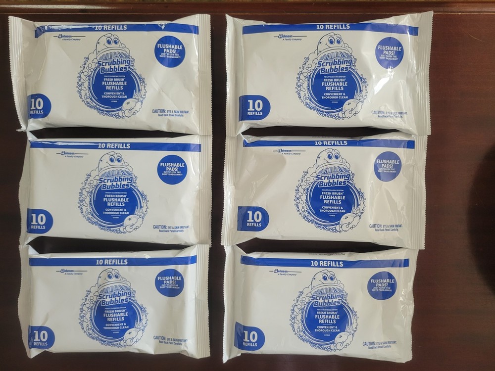 6 Packs of Scrubbing Bubbles Fresh Brush Flushable Refills (10 Refills/Pack)