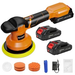 Cordless Polisher Kit with 2x 2000mAh Batteries, 6Inch Waxer & 6 Attachments