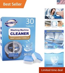 30-Pack Washing Machine Cleaner Tablets: Powerful Deep Clean for All Washers