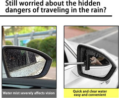 Car Rearview Mirror Wiper Retractable Glass Squeegee Telescopic Water Cleaner Bl