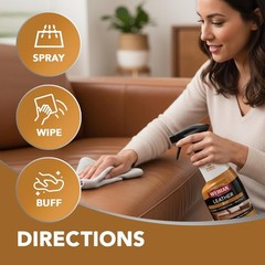 All-in-One Leather Cleaner & Conditioner – Residue-Free UV Protection (12 Fl Oz)