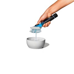 Soap Dispensing Dish Brush Storage Set: Scrub Brush for Multi-Surface Cleaning
