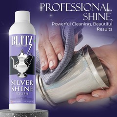 Silver Shine Polish for Silver With Tarnish inhibitor, Liquid 8oz 2pk