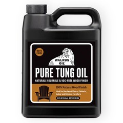 32oz Jug 100% Pure Tung Oil, Wood Finish for Any Woodworking Project, Natural.