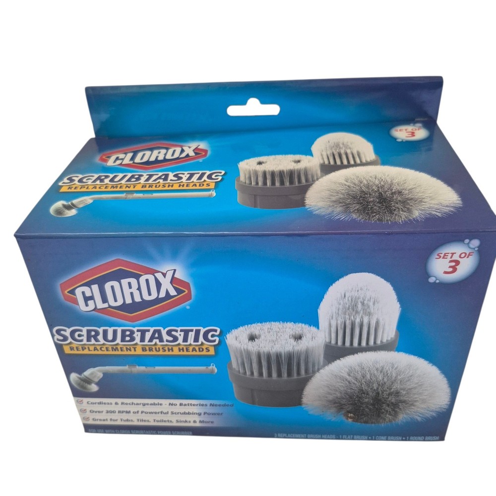 CLOROX Scrubtastic Replacement Brush Heads Set of 3 New